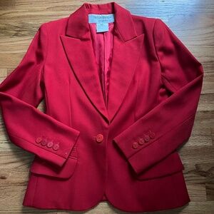 Vintage Yves Saint Laurent red wool women’s blazer size 38, France